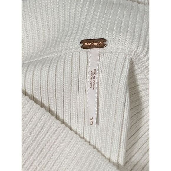 Free people solid gold rib knit mini skirt in ivory size medium - Picture 7 of 9